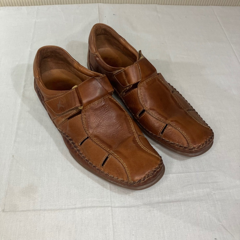 Pikolinos Mens Brown Leather Fisherman Loafers Made in Spain Size 41